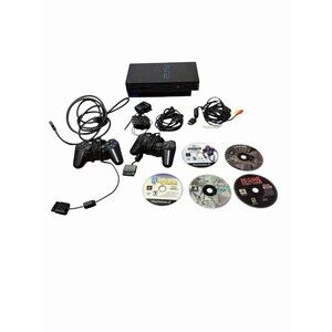 Sony PlayStation 2 PS2 Console Original "Fat" Model with Two Controllers Tested